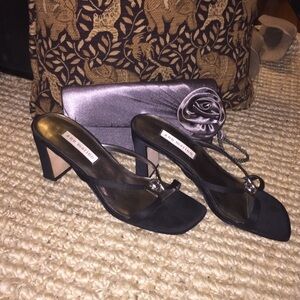 Ann Mariano -  Strappy  Evening Heels  Black 8 EUC